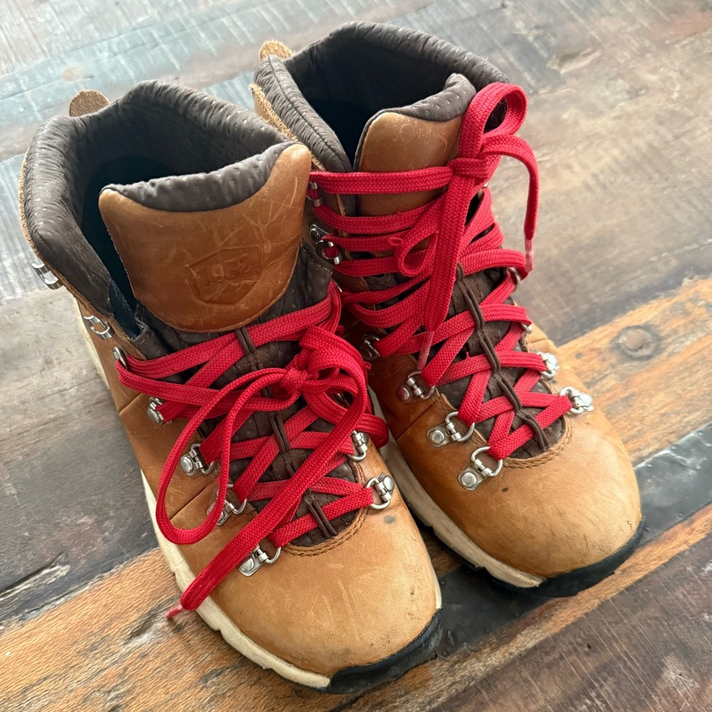 Danner Tan Boots with Red Laces